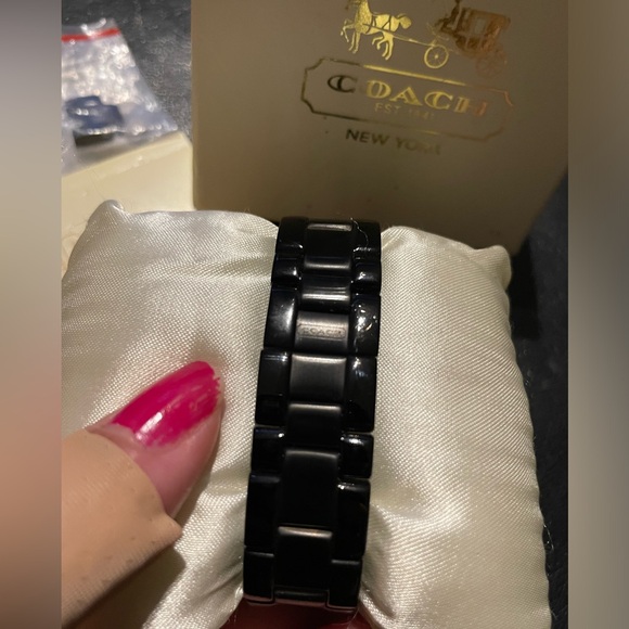 COACH Vintage Rare Black lonic-Stainless Steel Chronograph Watch - Picture 8 of 13